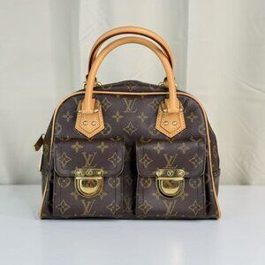 Louis Vuitton Monogram Canvas Manhattan Top Handle Bag with Gold Hardware